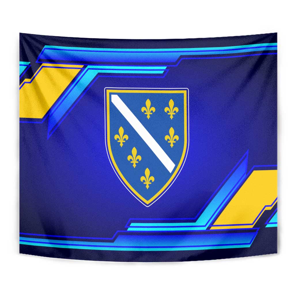 Bosnia and Herzegovina Coat of Arms Tapestry Blend of National Colors & Symbols