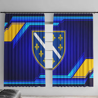 Bosnia and Herzegovina Coat of Arms Window Curtain Blend of National Colors & Symbols