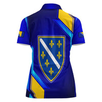 Bosnia and Herzegovina Coat of Arms Women Polo Shirt Blend of National Colors & Symbols