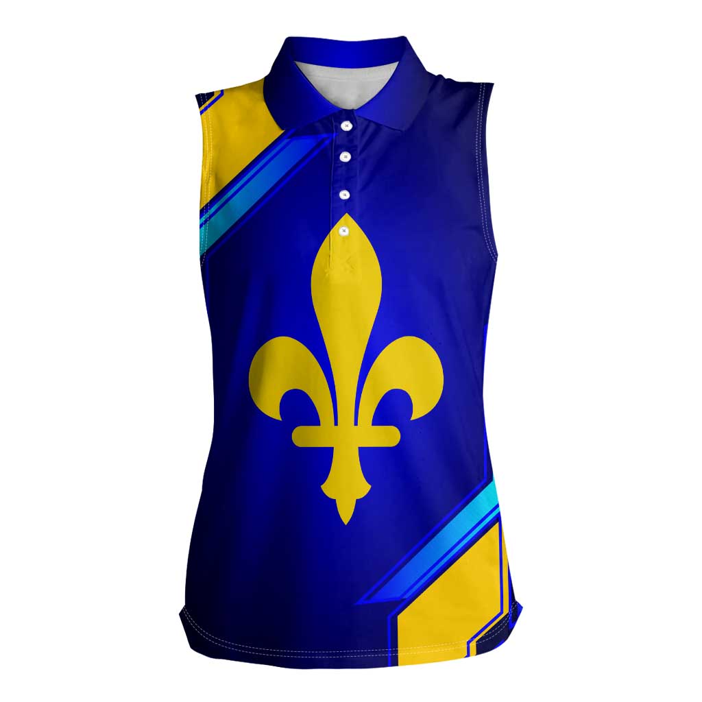 Bosnia and Herzegovina Coat of Arms Women Sleeveless Polo Shirt Blend of National Colors & Symbols