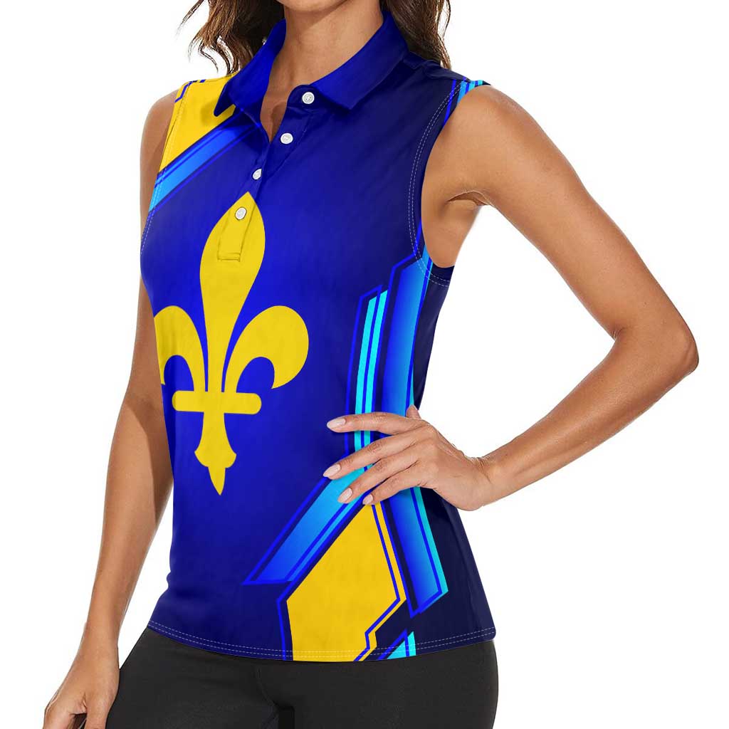 Bosnia and Herzegovina Coat of Arms Women Sleeveless Polo Shirt Blend of National Colors & Symbols