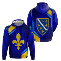 Bosnia and Herzegovina Coat of Arms Zip Hoodie Blend of National Colors & Symbols