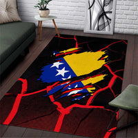 Bosnia and Herzegovina Flag Area Rug with Dragon Shape - Fusion of National Pride & Sports Spirit