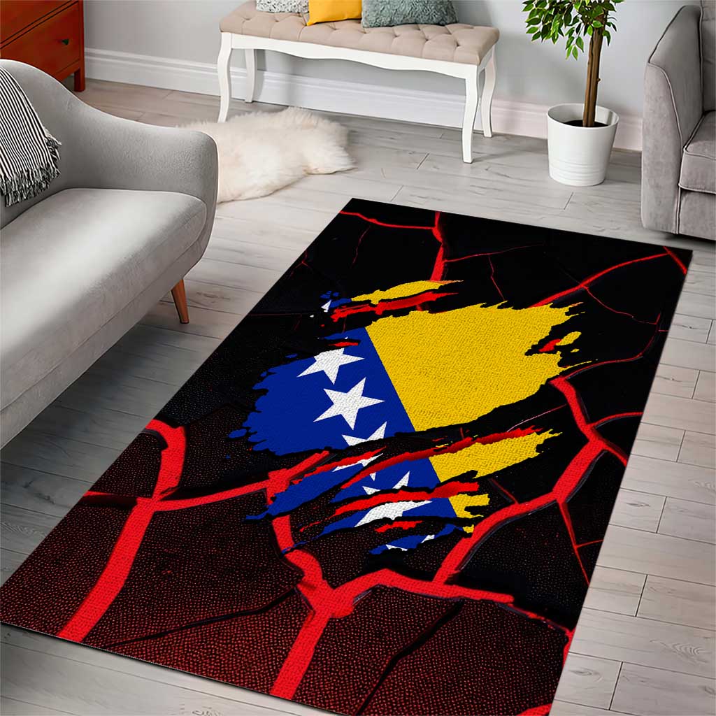 Bosnia and Herzegovina Flag Area Rug with Dragon Shape - Fusion of National Pride & Sports Spirit