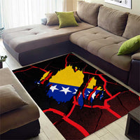 Bosnia and Herzegovina Flag Area Rug with Dragon Shape - Fusion of National Pride & Sports Spirit
