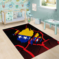 Bosnia and Herzegovina Flag Area Rug with Dragon Shape - Fusion of National Pride & Sports Spirit