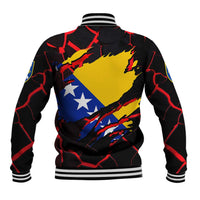 Bosnia and Herzegovina Flag Baseball Jacket with Dragon Shape - Fusion of National Pride & Sports Spirit