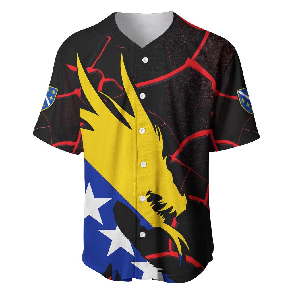 Bosnia and Herzegovina Flag Baseball Jersey with Dragon Shape - Fusion of National Pride & Sports Spirit