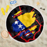 Bosnia and Herzegovina Flag Beach Blanket with Dragon Shape - Fusion of National Pride & Sports Spirit