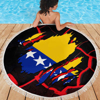 Bosnia and Herzegovina Flag Beach Blanket with Dragon Shape - Fusion of National Pride & Sports Spirit