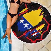 Bosnia and Herzegovina Flag Beach Blanket with Dragon Shape - Fusion of National Pride & Sports Spirit