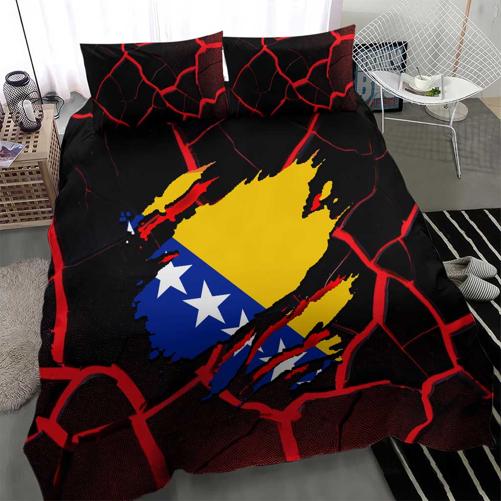 Bosnia and Herzegovina Flag Bedding Set with Dragon Shape - Fusion of National Pride & Sports Spirit