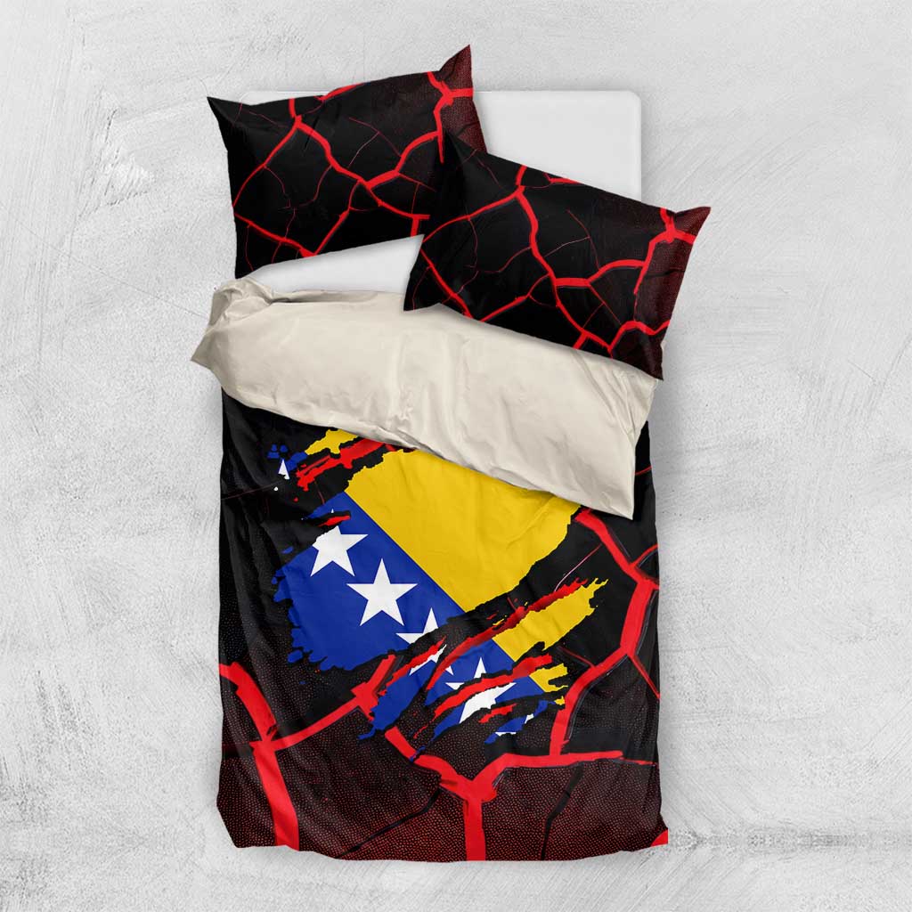 Bosnia and Herzegovina Flag Bedding Set with Dragon Shape - Fusion of National Pride & Sports Spirit