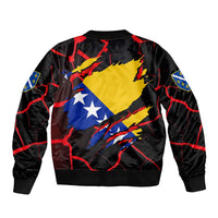 Bosnia and Herzegovina Flag Bomber Jacket with Dragon Shape - Fusion of National Pride & Sports Spirit