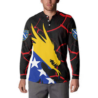 Bosnia and Herzegovina Flag Button Sweatshirt with Dragon Shape - Fusion of National Pride & Sports Spirit