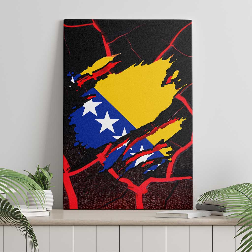 Bosnia and Herzegovina Flag Canvas Wall Art with Dragon Shape - Fusion of National Pride & Sports Spirit