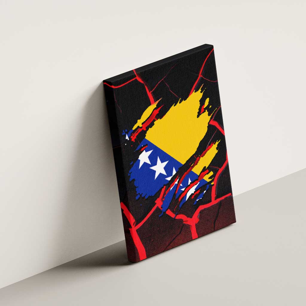 Bosnia and Herzegovina Flag Canvas Wall Art with Dragon Shape - Fusion of National Pride & Sports Spirit