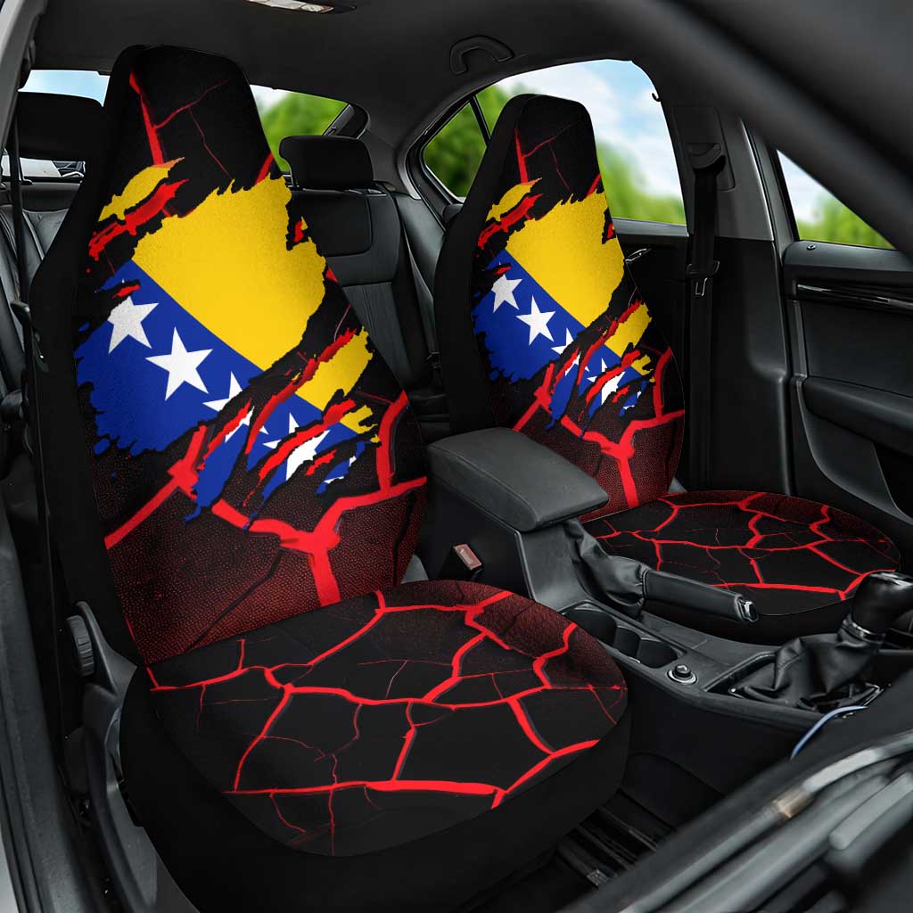 Bosnia and Herzegovina Flag Car Seat Cover with Dragon Shape - Fusion of National Pride & Sports Spirit
