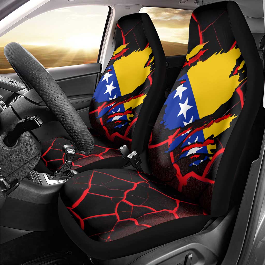 Bosnia and Herzegovina Flag Car Seat Cover with Dragon Shape - Fusion of National Pride & Sports Spirit