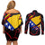 Bosnia and Herzegovina Flag Couples Matching Off Shoulder Short Dress and Long Sleeve Button Shirt with Dragon Shape - Fusion of National Pride & Sports Spirit