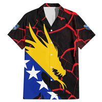 Bosnia and Herzegovina Flag Family Matching Mermaid Dress and Hawaiian Shirt with Dragon Shape - Fusion of National Pride & Sports Spirit