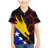 Bosnia and Herzegovina Flag Family Matching Mermaid Dress and Hawaiian Shirt with Dragon Shape - Fusion of National Pride & Sports Spirit