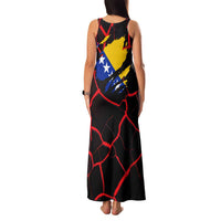 Bosnia and Herzegovina Flag Family Matching Tank Maxi Dress and Hawaiian Shirt with Dragon Shape - Fusion of National Pride & Sports Spirit