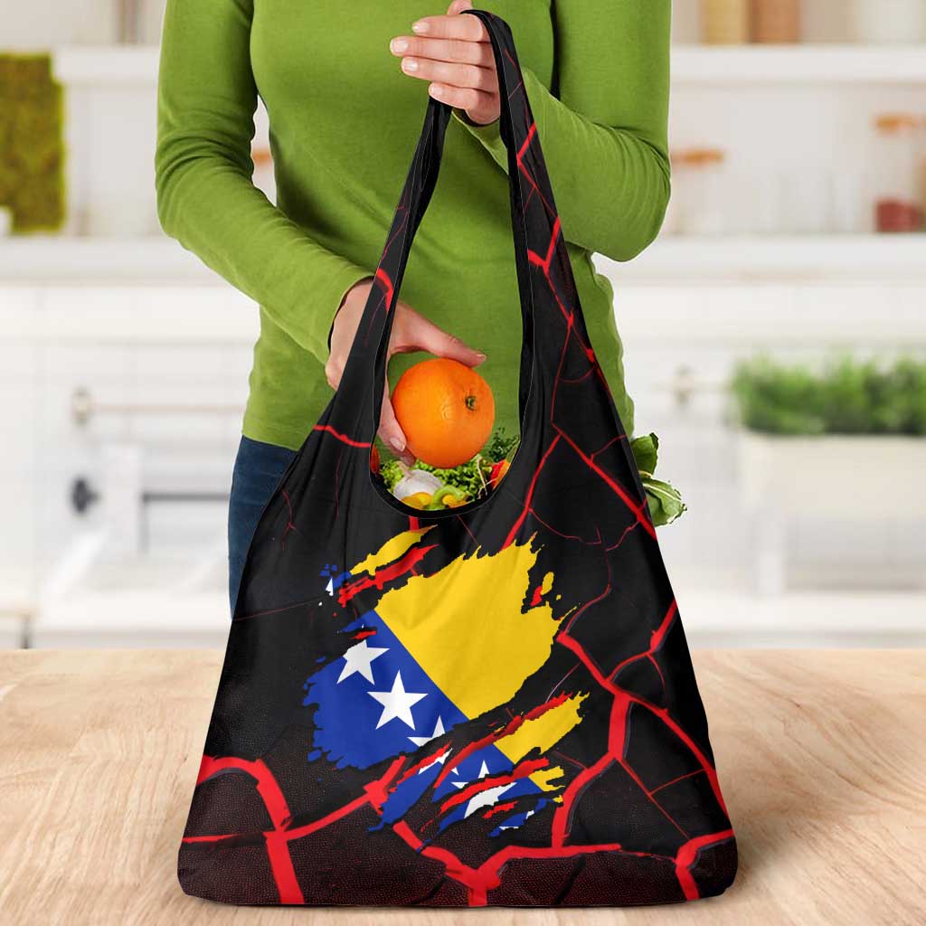 Bosnia and Herzegovina Flag Grocery Bag with Dragon Shape - Fusion of National Pride & Sports Spirit