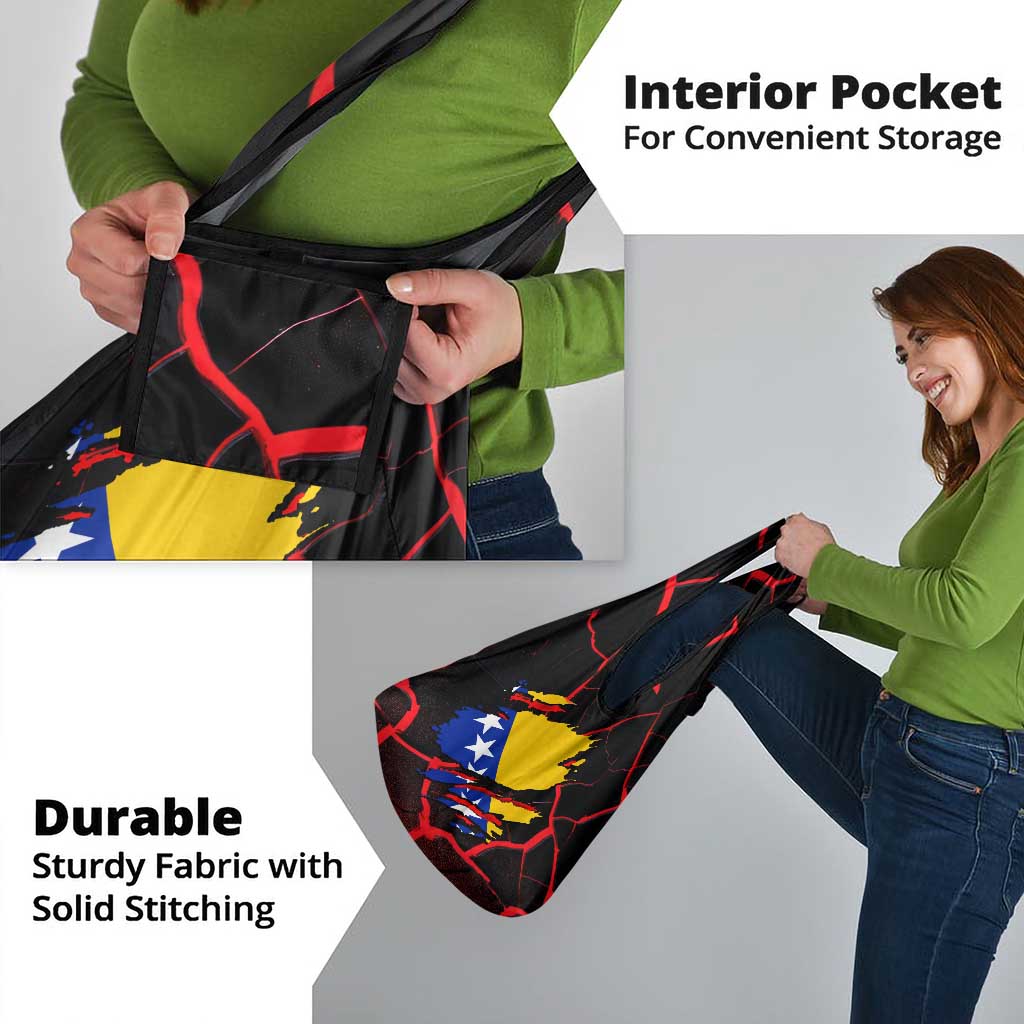 Bosnia and Herzegovina Flag Grocery Bag with Dragon Shape - Fusion of National Pride & Sports Spirit