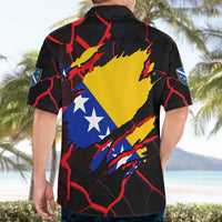Bosnia and Herzegovina Flag Hawaiian Shirt with Dragon Shape - Fusion of National Pride & Sports Spirit