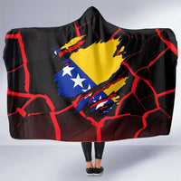 Bosnia and Herzegovina Flag Hooded Blanket with Dragon Shape - Fusion of National Pride & Sports Spirit