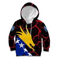 Bosnia and Herzegovina Flag Kid Hoodie with Dragon Shape - Fusion of National Pride & Sports Spirit