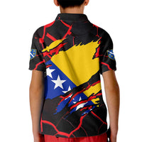 Bosnia and Herzegovina Flag Kid Polo Shirt with Dragon Shape - Fusion of National Pride & Sports Spirit