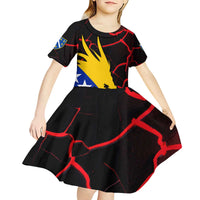 Bosnia and Herzegovina Flag Kid Short Sleeve Dress with Dragon Shape - Fusion of National Pride & Sports Spirit