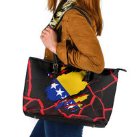 Bosnia and Herzegovina Flag Leather Tote Bag with Dragon Shape - Fusion of National Pride & Sports Spirit