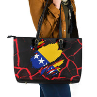 Bosnia and Herzegovina Flag Leather Tote Bag with Dragon Shape - Fusion of National Pride & Sports Spirit