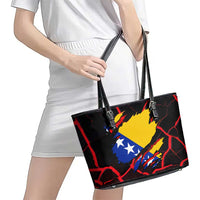 Bosnia and Herzegovina Flag Leather Tote Bag with Dragon Shape - Fusion of National Pride & Sports Spirit