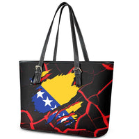 Bosnia and Herzegovina Flag Leather Tote Bag with Dragon Shape - Fusion of National Pride & Sports Spirit