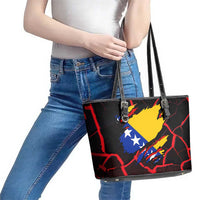 Bosnia and Herzegovina Flag Leather Tote Bag with Dragon Shape - Fusion of National Pride & Sports Spirit