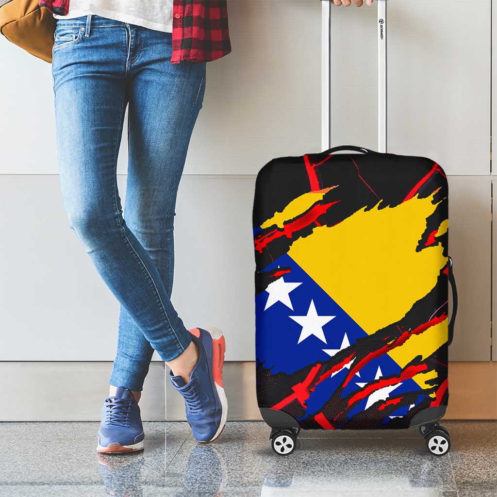 Bosnia and Herzegovina Flag Luggage Cover with Dragon Shape - Fusion of National Pride & Sports Spirit