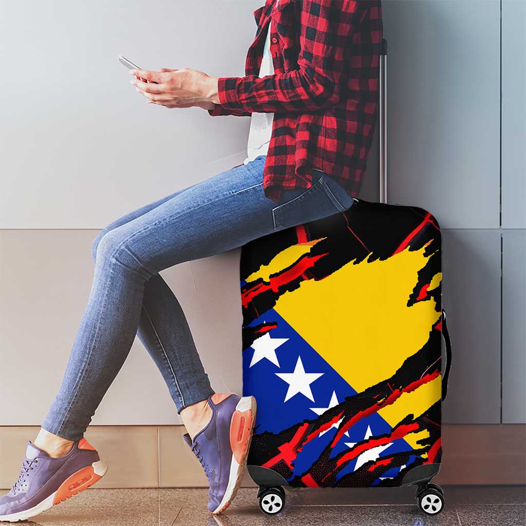 Bosnia and Herzegovina Flag Luggage Cover with Dragon Shape - Fusion of National Pride & Sports Spirit