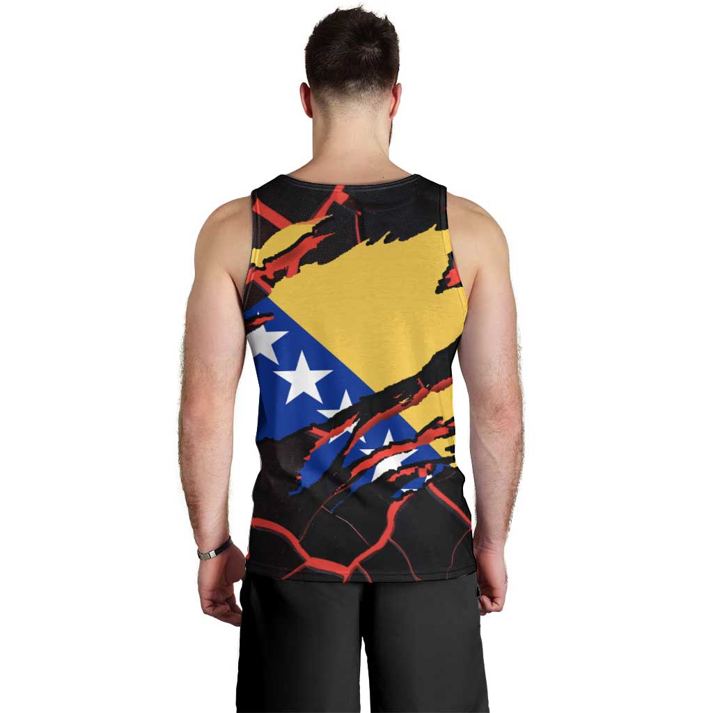 Bosnia and Herzegovina Flag Men Tank Top with Dragon Shape - Fusion of National Pride & Sports Spirit