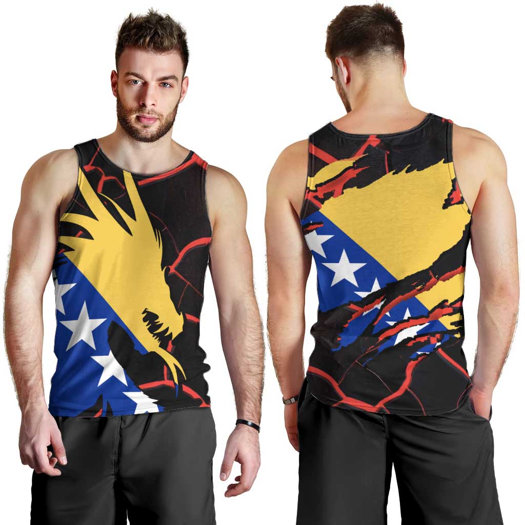 Bosnia and Herzegovina Flag Men Tank Top with Dragon Shape - Fusion of National Pride & Sports Spirit