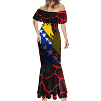 Bosnia and Herzegovina Flag Mermaid Dress with Dragon Shape - Fusion of National Pride & Sports Spirit