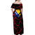 Bosnia and Herzegovina Flag Off Shoulder Maxi Dress with Dragon Shape - Fusion of National Pride & Sports Spirit