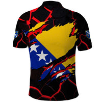 Bosnia and Herzegovina Flag Polo Shirt with Dragon Shape - Fusion of National Pride & Sports Spirit