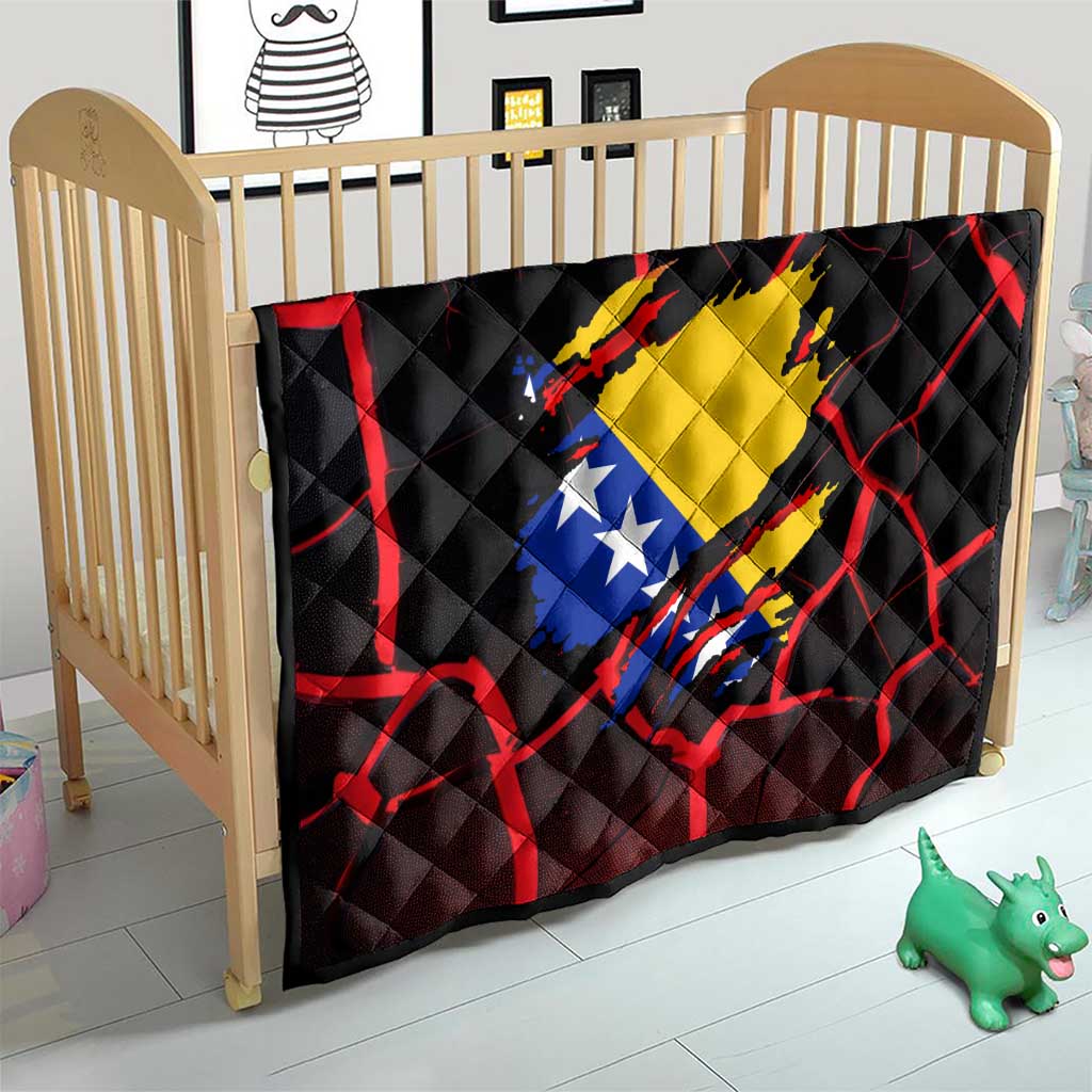 Bosnia and Herzegovina Flag Quilt with Dragon Shape - Fusion of National Pride & Sports Spirit