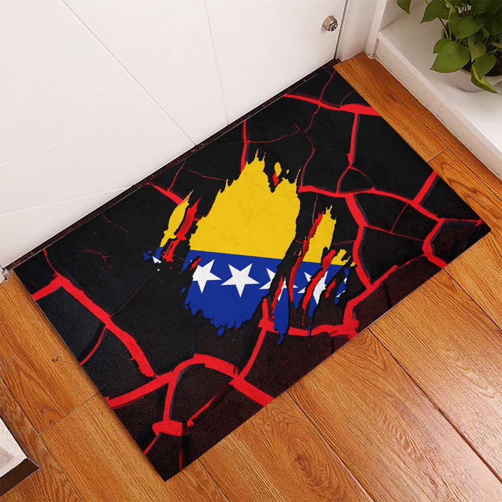 Bosnia and Herzegovina Flag Rubber Doormat with Dragon Shape - Fusion of National Pride & Sports Spirit