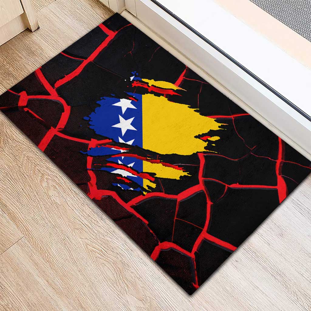 Bosnia and Herzegovina Flag Rubber Doormat with Dragon Shape - Fusion of National Pride & Sports Spirit