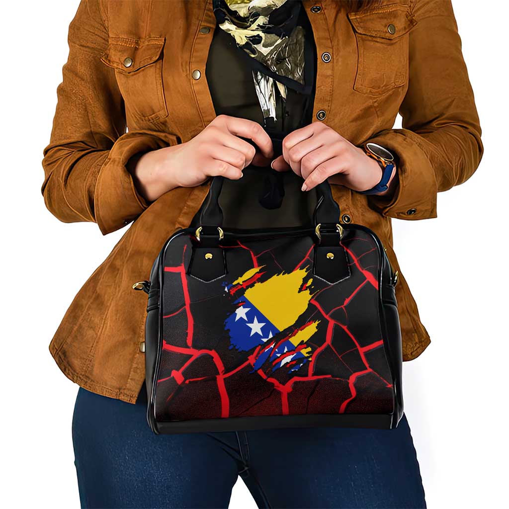 Bosnia and Herzegovina Flag Shoulder Handbag with Dragon Shape - Fusion of National Pride & Sports Spirit
